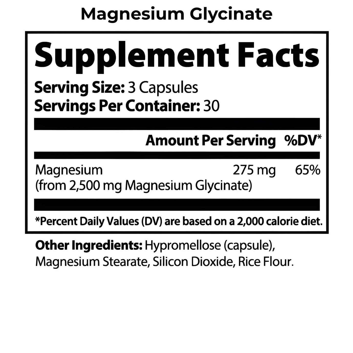 Magnesium Glycinate supplement facts — REST Pack | Vitavia