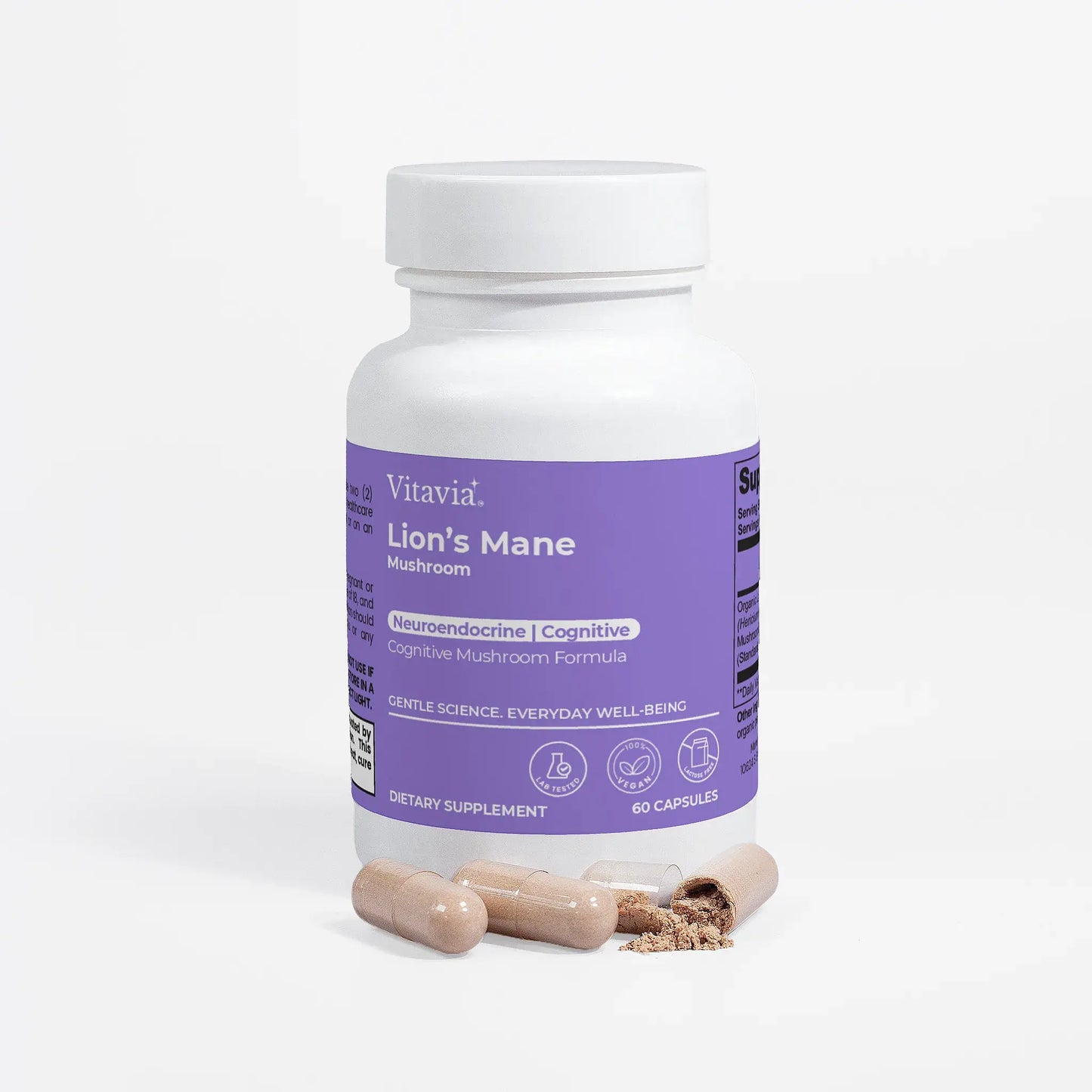 Lion's Mane Mushroom capsules — 40% polysaccharides organic formula | Vitavia